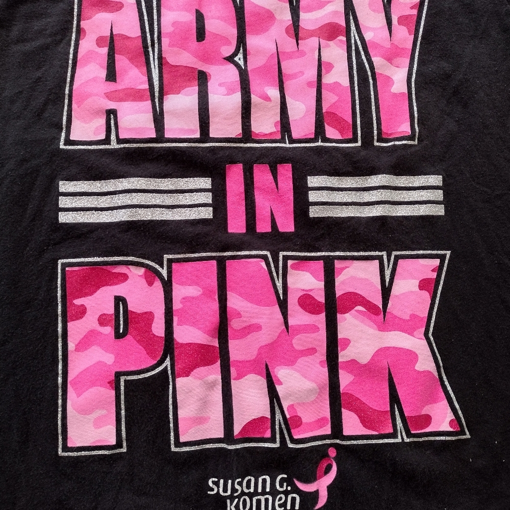 "SOLD 🪖 in PINK" Susan G Komen T-shirt - Picture 2 of 13